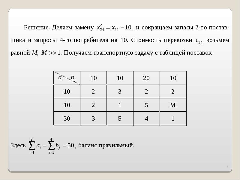 Транспортная задача презентация