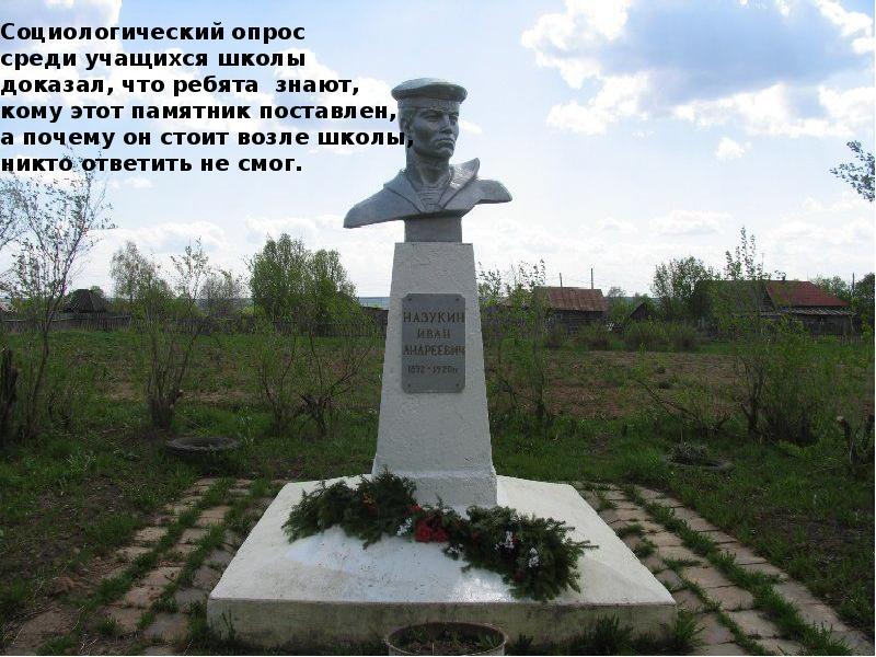 В честь него названа деревня расположенная. Иван Андреевич Назукин. Памятники Пожвы. Курганский Иван Андреевич памятник. Назукин Степан Андреевич памятник.