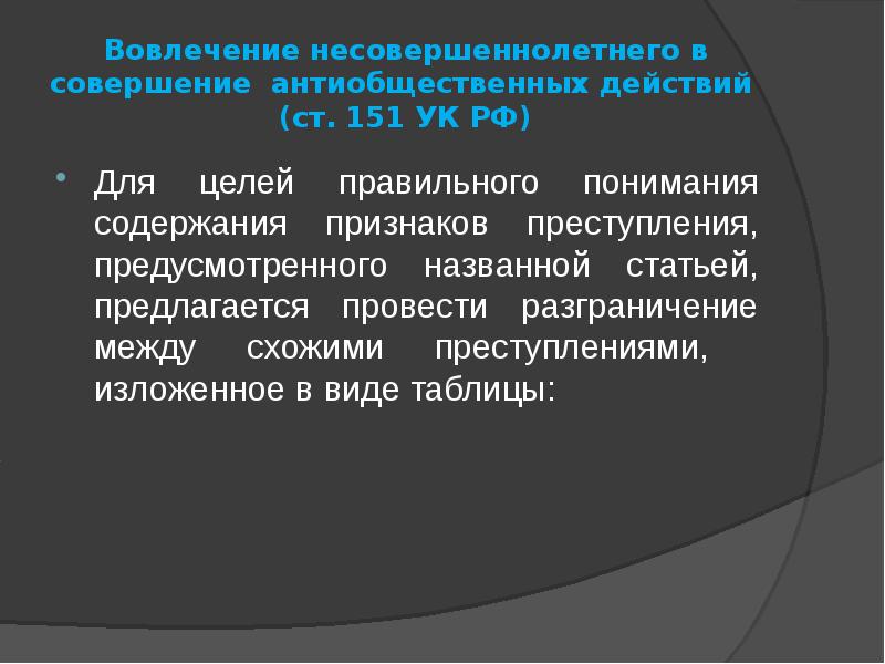 Преступления против семьи и несовершеннолетних презентация