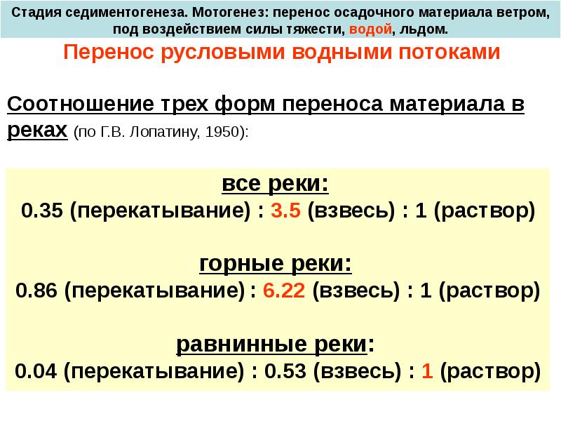 Форма перенос. Этапы седиментогенеза. Формы переноса материала в реках. Условия протекания седиментогенеза. Перенос материала водой.