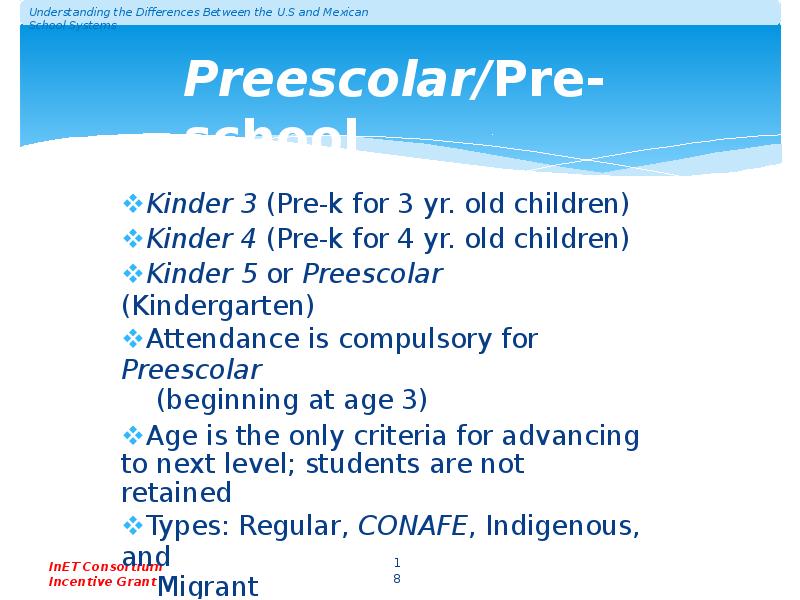 Preescolar/Pre-school Preescolar/Pre-school