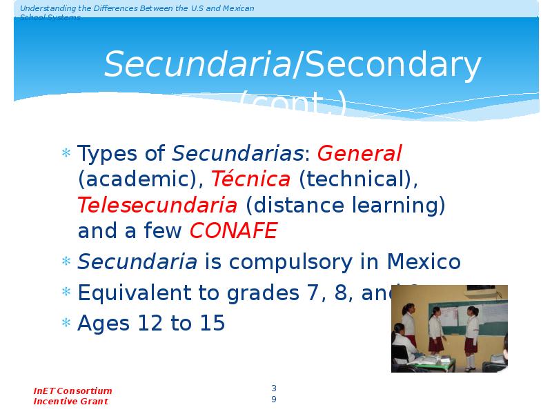 Secundaria/Secondary (cont.) Secundaria/Secondary (cont.)