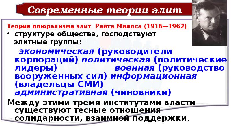 Теория элит. Современные теории Элит. Современные концепции элиты. Классические теории политических Элит. Современные концепции политических Элит.