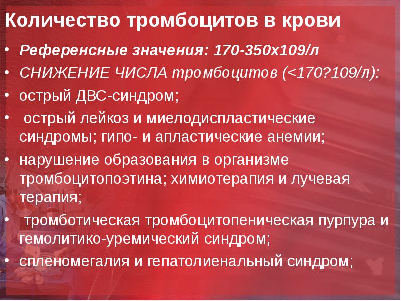 Количество тромбоцитов