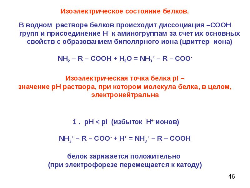 Диссоциация в водном растворе. Изоэлектрическое состояние белков. Изоэлектрическое состояние. В изоэлектрическом состоянии белок. Изоэлектрическое состояние белков. Изоэлектрическая точка белка..