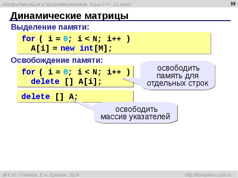 Динамически выделяемая память. Динамический массив c. Динамические класс языка программирования. Матрица в программировании. Матрица c++.