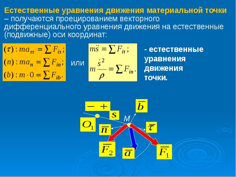 2 уравнения движения. Дифференциальное уравнение движения свободной материальной точки.... Естественные уравнения движения материальной точки. Уравнение движения материальной точки дифференциальный вид. Являются дифференциальными уравнениями движения материальной точки?.