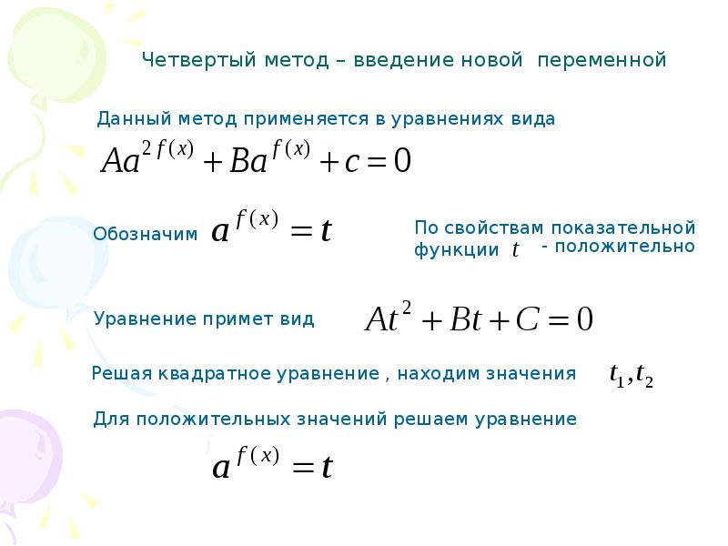 Методы решения показательных уравнений презентация