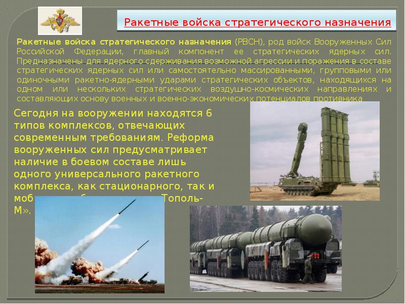 Ракетные войска стратегического назначения Ракетные войска стратегического назначения