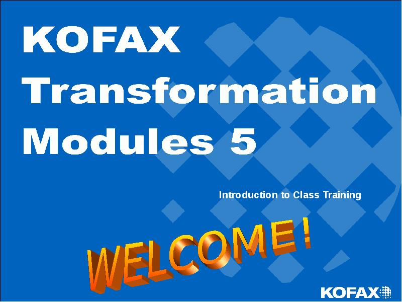 Introduction to Class Training Introduction to Class Training