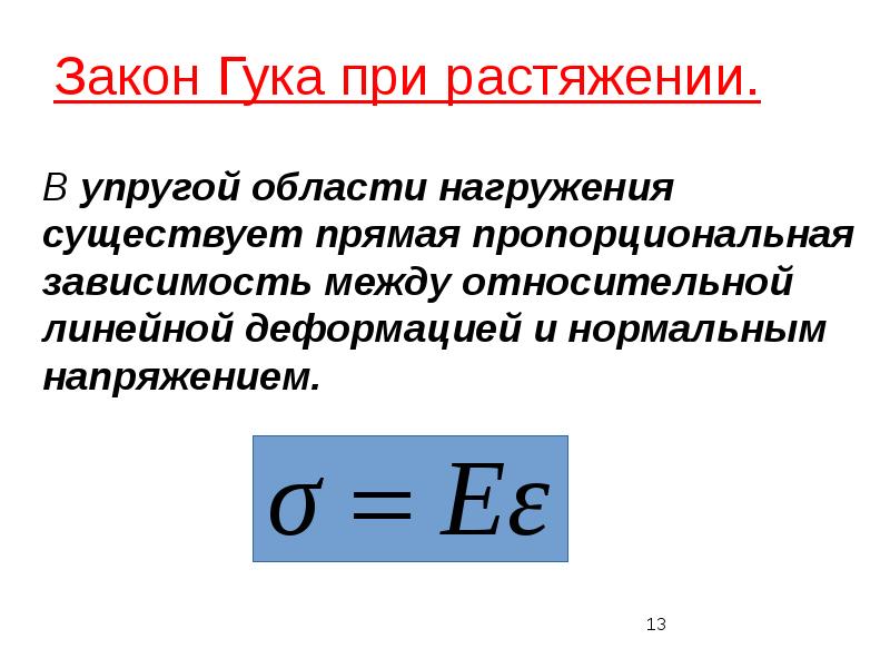 Закон гука при растяжении