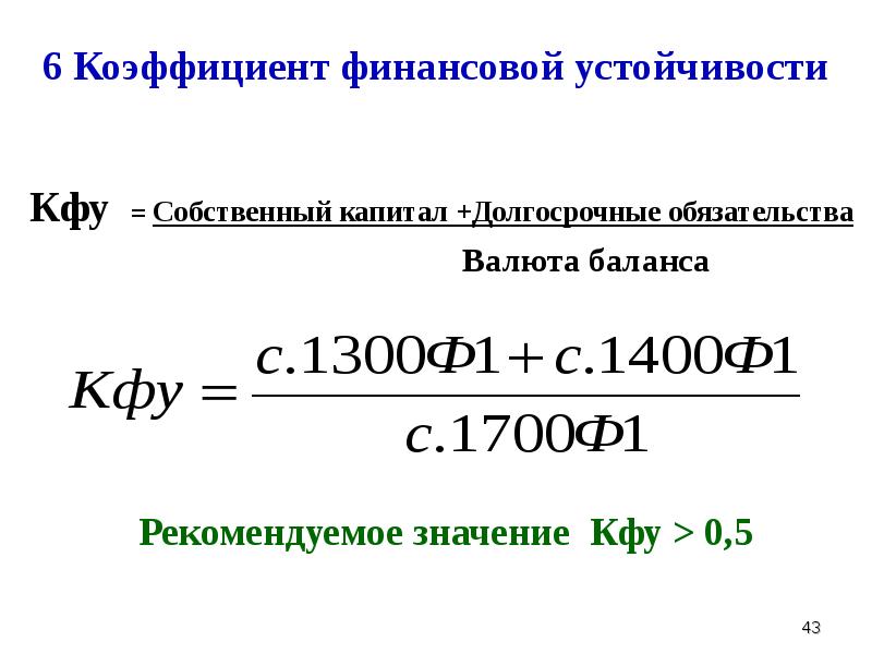 Финансовая устойчивость.