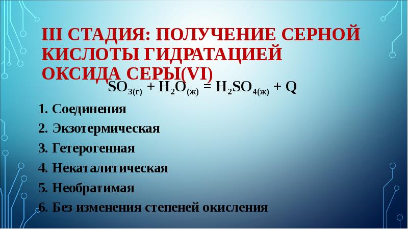 Синтез серной кислоты