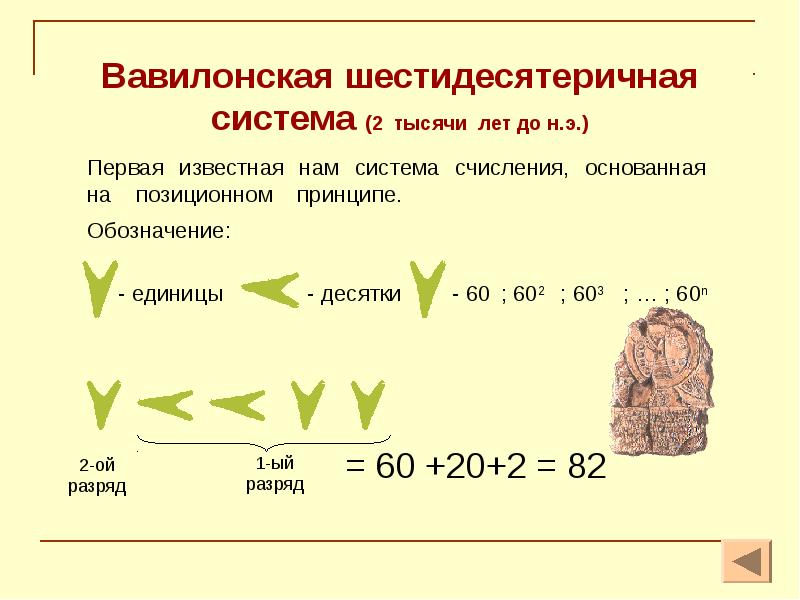 Проект вавилонская система счисления