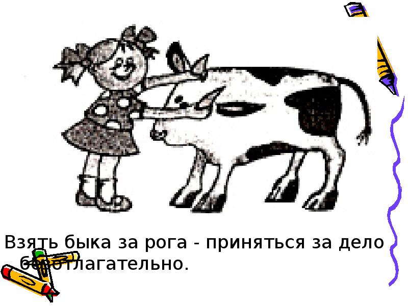 Рисунок брать быка за рога