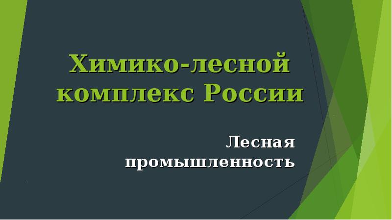 Презентация химико лесной комплекс