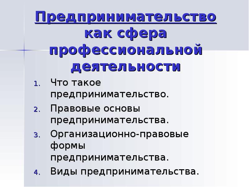 Предпринимательство как сфера профессиональной деятельности 9 класс презентация