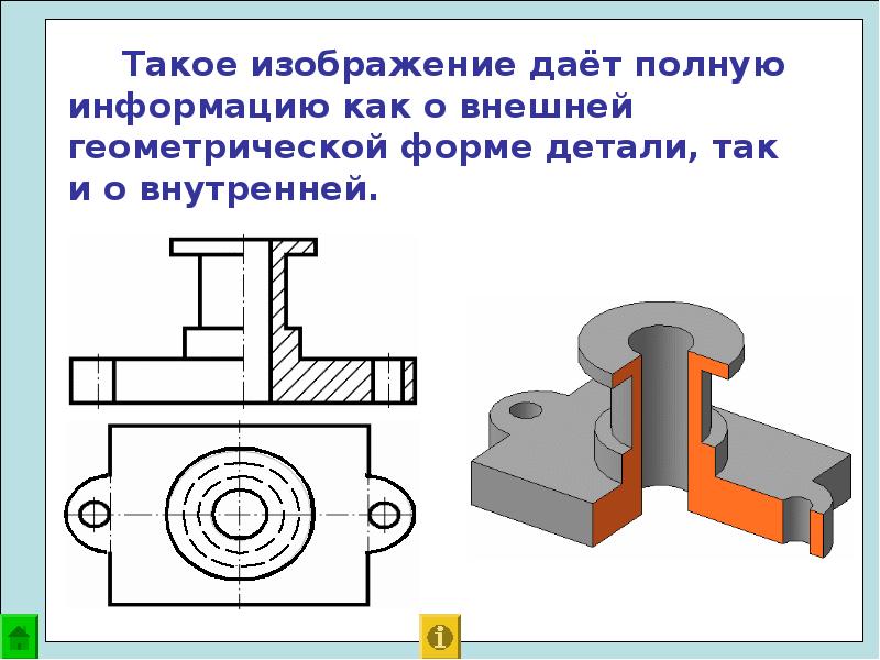 Соединение вида и разреза презентация по черчению