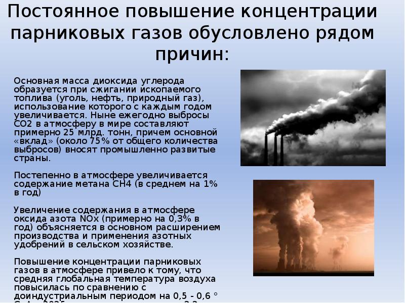 Виды парниковых газов. Концентрация парниковых газов. Рост концентрации парниковых газов. Повышение в атмосфере парниковых газов. Последствия концентрации парниковых газов.