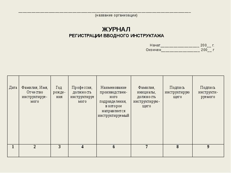 Журнал регистрации уведомлений о получении подарков образец