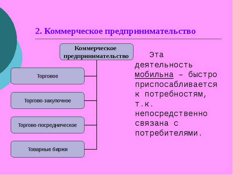 Коммерческая предпринимательская деятельность