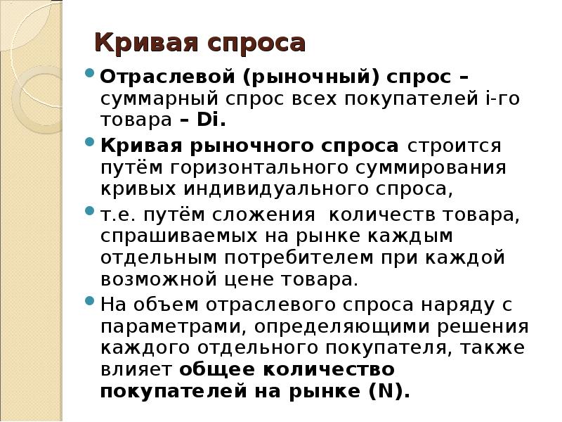 На рыночный спрос не оказывает влияния. Отраслевой и рыночный спрос. Суммарный спрос. Недостатки теории спроса и предложения. Суммарный спрос всех покупателей для каждой цены товара – это … *.