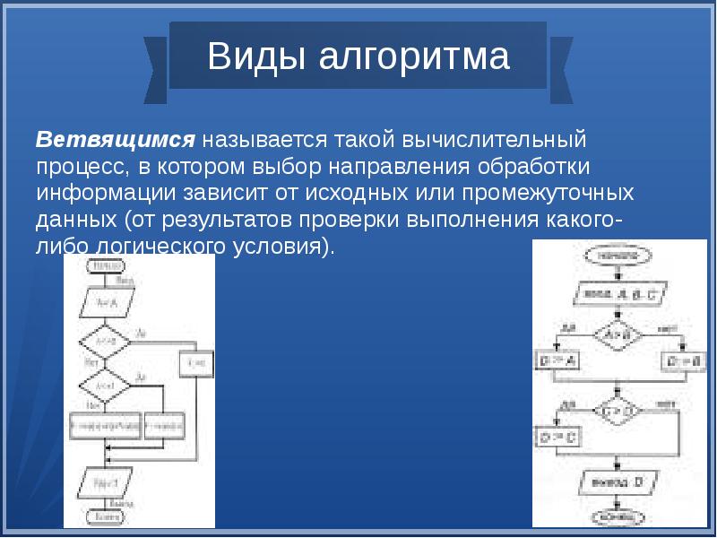 Вычислительный алгоритм. Схема алгоритма вычислительного процесса. Виды ветвящихся алгоритмов. Виды алгоритмических процессов. Ветвящийся вычислительный процесс.