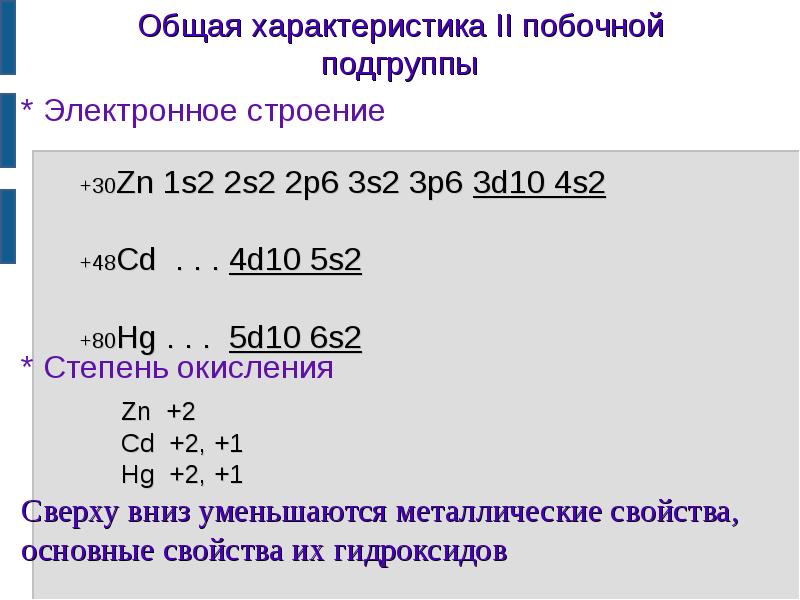 Металлы побочных подгрупп презентация 11 класс