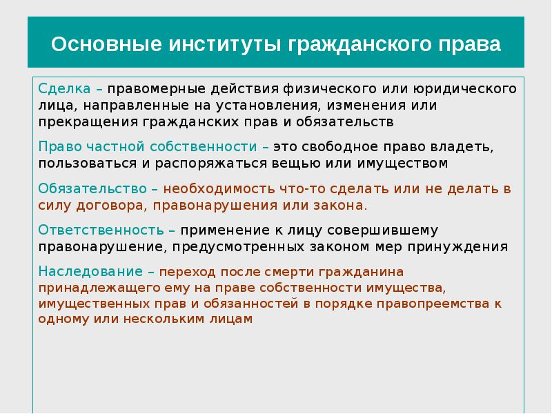 Гражданское право презентация 11 класс егэ