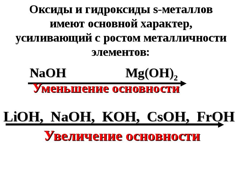 Оксиды и гидроксиды металлов презентация 11 класс