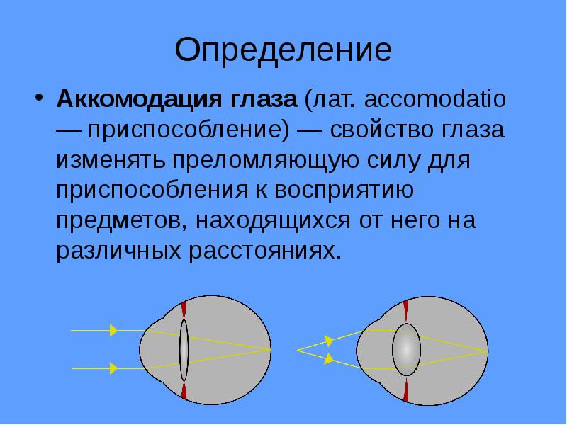 Изображение объекта находящегося перед глазами это