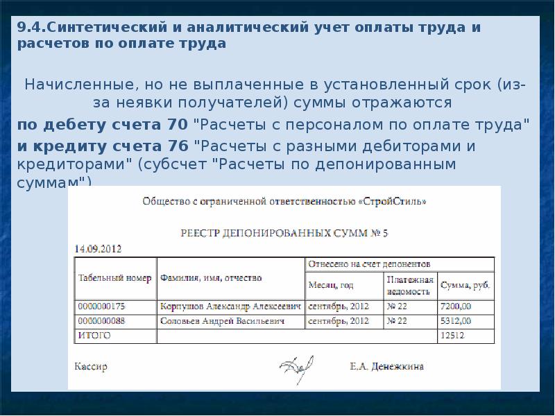 Презентация учет расчетов с персоналом по оплате труда