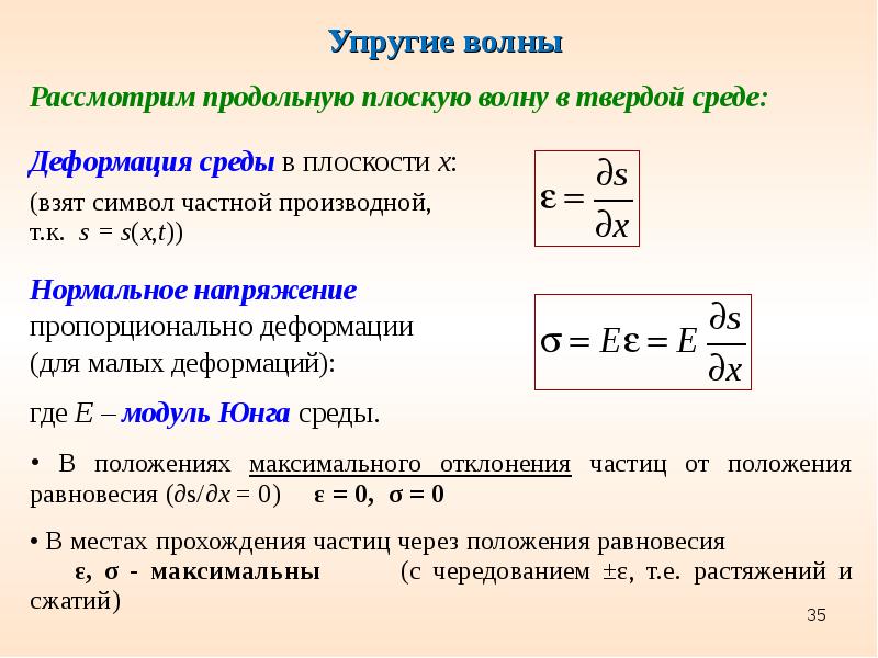 Условие необходимое для возникновения упругой волны