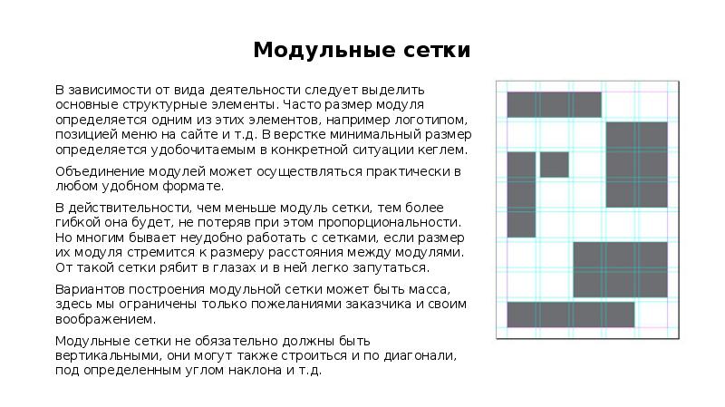 Модульная сетка презентация