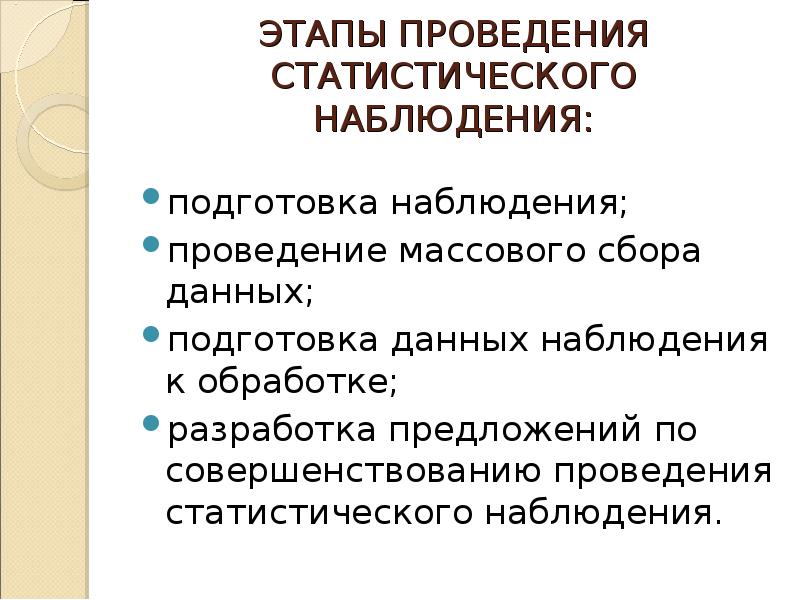 Методологические вопросы статистического наблюдения