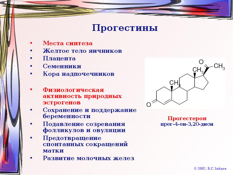 Женские половые гормоны презентация