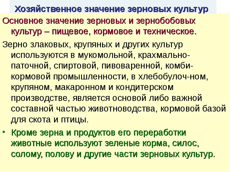 Пользуются культурой. Значение зерновых культур. Хозяйственное значение злаков.. Хозяйственное значение злаковых. Кормовое значение зернобобовых культур..