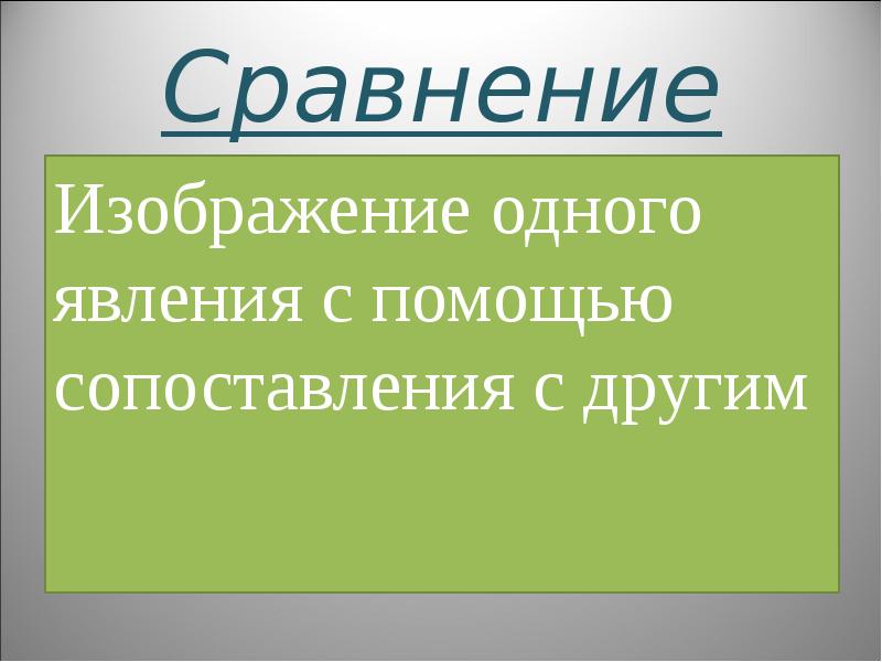 Изображение одного предмета или явления с помощью сопоставления с другим