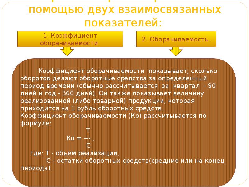 Задача показатели оборотных средств