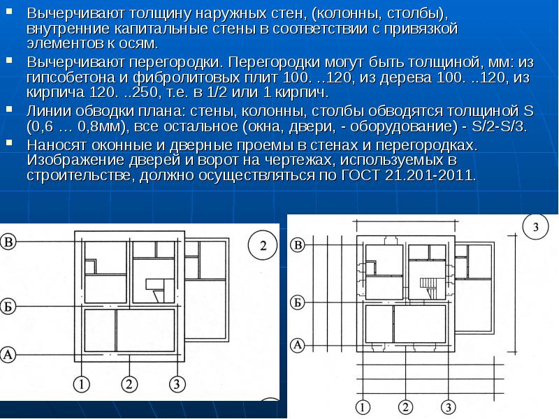 В какой последовательности вычерчивают план здания