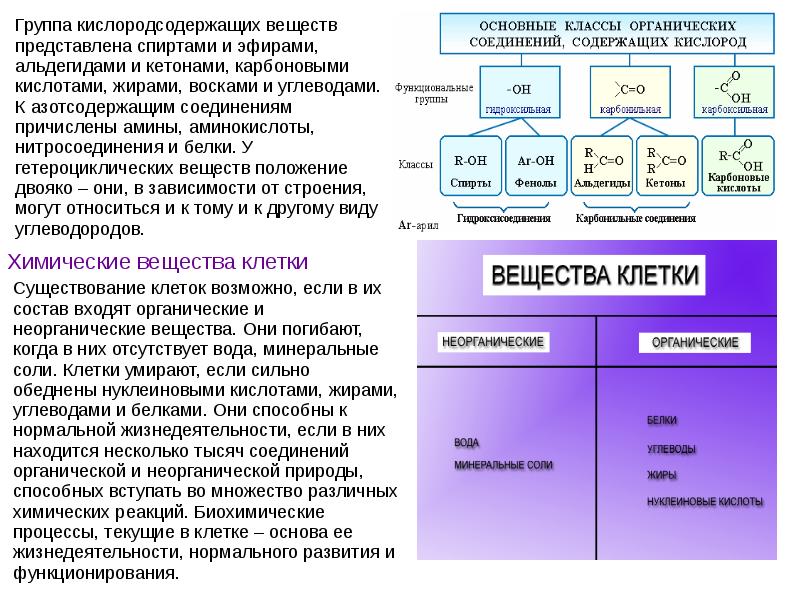 Составьте схему вещества клетки