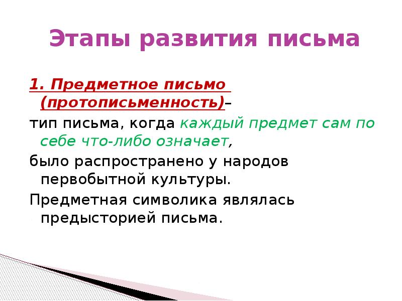 Схема развития письменности