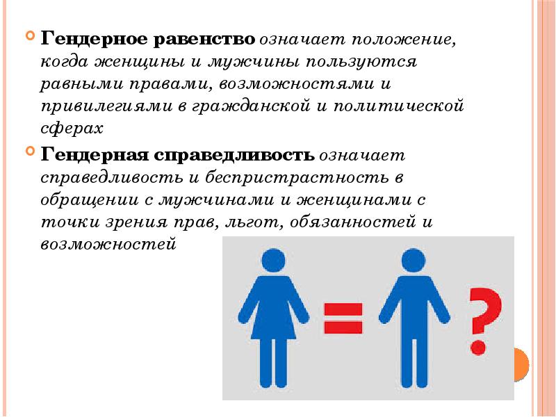 Гендерное равенство презентация