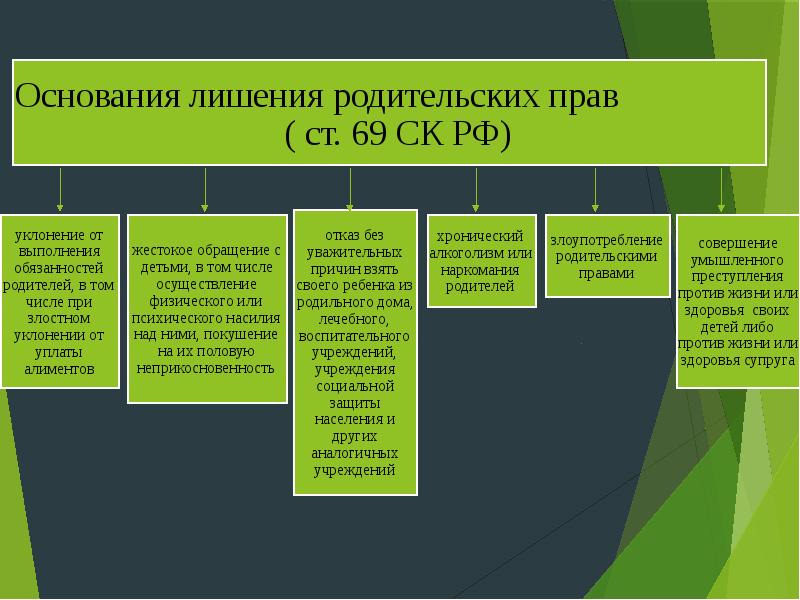 Ограничение родительских прав основания порядок последствия схема