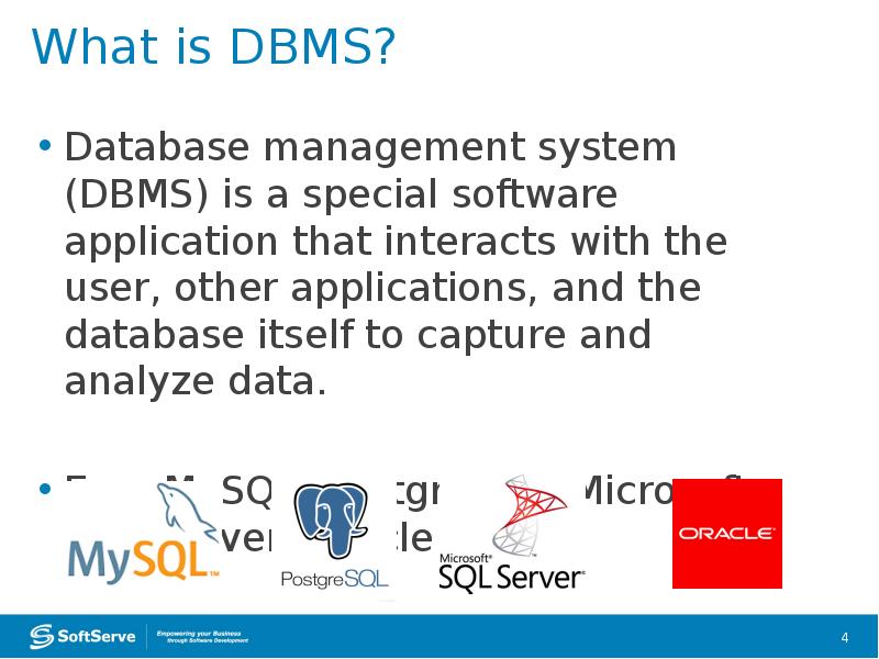 What is DBMS?
Database management system (DBMS) is a special software What is DBMS?
Database management system (DBMS) is a special software
