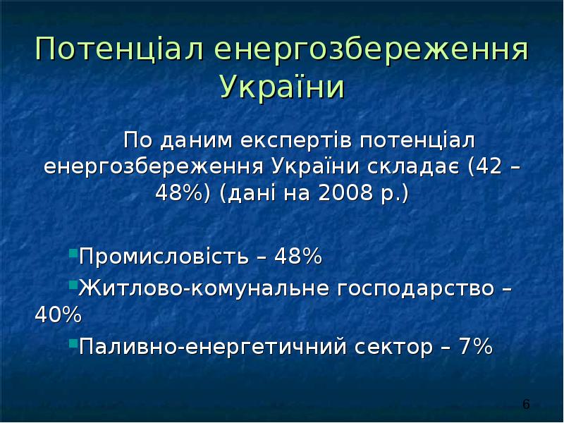 Реферат: Енергозбереження України