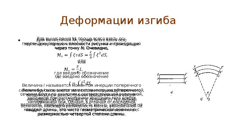 Примеры деформации изгиба