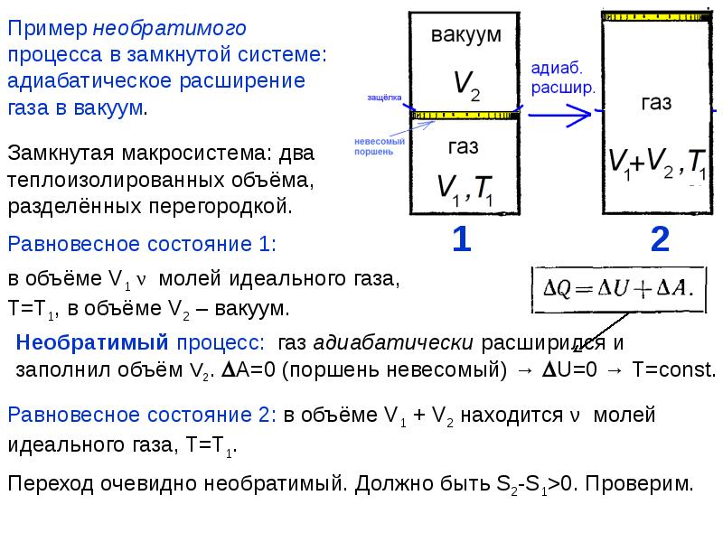 Второе начало термодинамики энтропия презентация