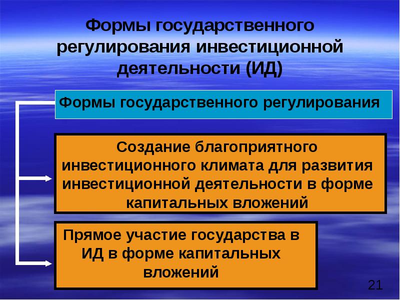 Регулируемые формирования. Формы государственного регулирования капитальных вложений. Инвестиционная оценка презентации. Экономическая оценка инвестиций презентация. Формы государственного участия в инвестиционной деятельности.