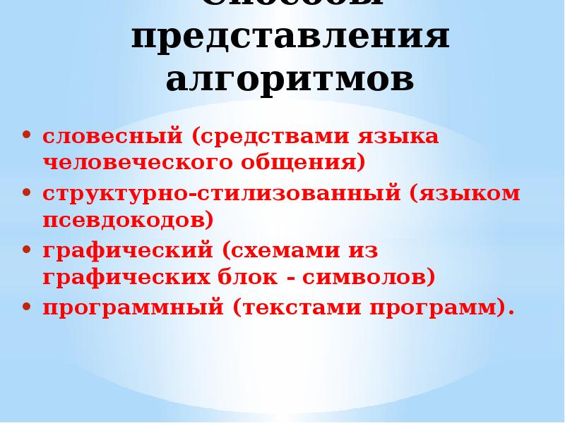 Средства и языки описания представления алгоритмов презентация